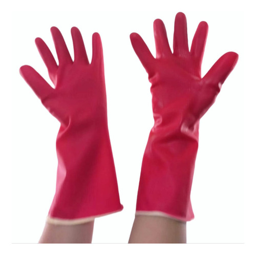 Guantes De Látex (rojos) Multiusos Hultex (2 Pares) Color ROJO TALLA 8