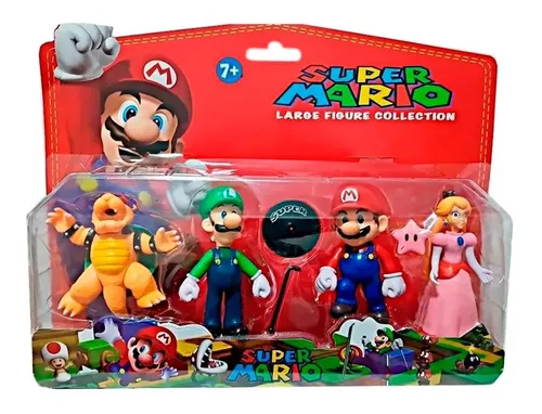 Set X4 Figuras Juguete Mario Bros Muñecos 12cm Articuladas