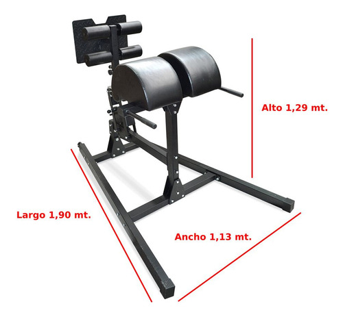 Banco Ghd Abdominales Glúteos Maquina Cross Gmp Color Negro
