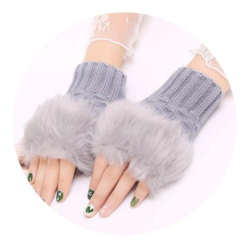 Imagen 4 de 6 de 12 Guantes De Mujer Peludos Cálidos Para Invierno