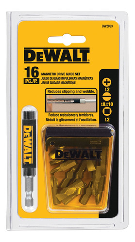 Set 16 Pzs Con Guía Magnética + 10 Puntas Dewalt Dw2053