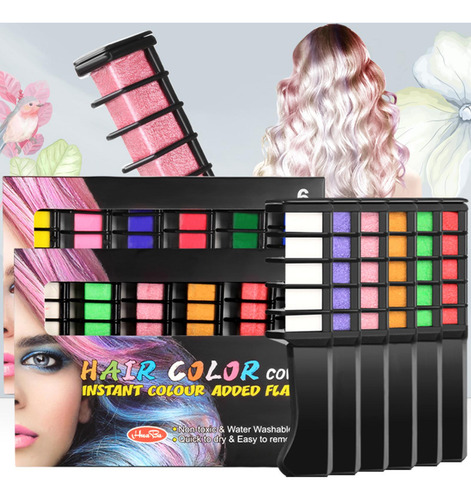 5 X 6x Tizas Para El Cabello Lavables Diy Color De Cabello