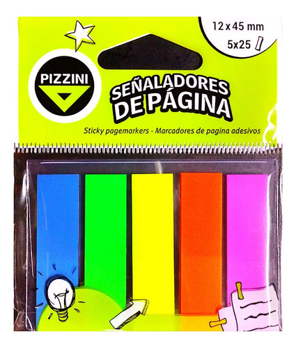 Banderitas Señaladoras Adhesivas 10 Paq X 5 Colores Pizzini