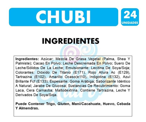 Imagen 2 de 4 de Chubi X24 (caja De 24 Chubi)