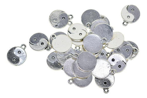 30 Pçs Tibetano Prata Yin Yang Tai Chi Taiji Zen Mini