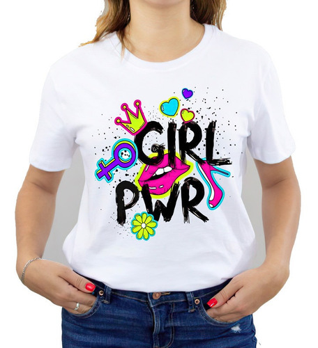 Polera 100% Algodón Feminista Girl Power Logo 8 De Marzo C28