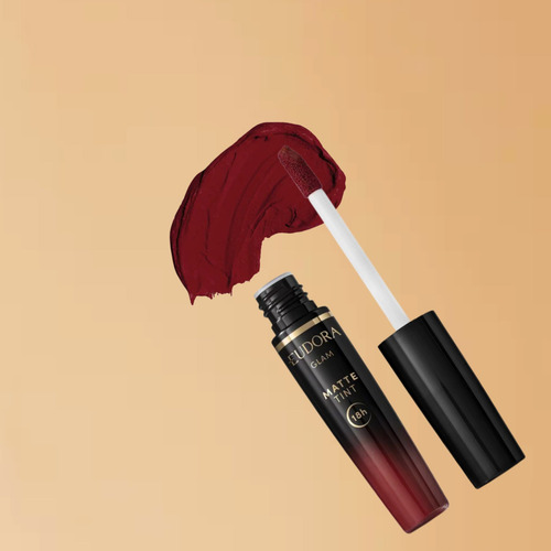 Batom Liquido Matte Tint 18 Horas De Fixação Eudora Glam Cor Bordô Intenso