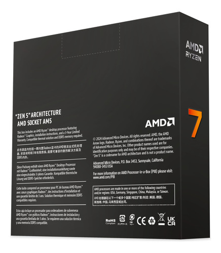 Processador Amd Ryzen 7 9700x De 8 Núcleos E 16 Threads Desb