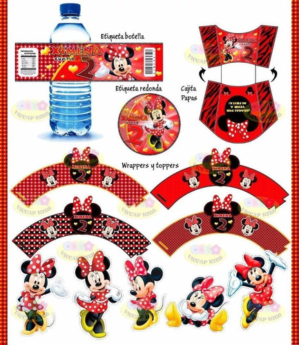 output Condition Bet Kit Imprimible Minnie Mouse Roja Decoración Candy Bar Fiesta | Cuotas sin  interés