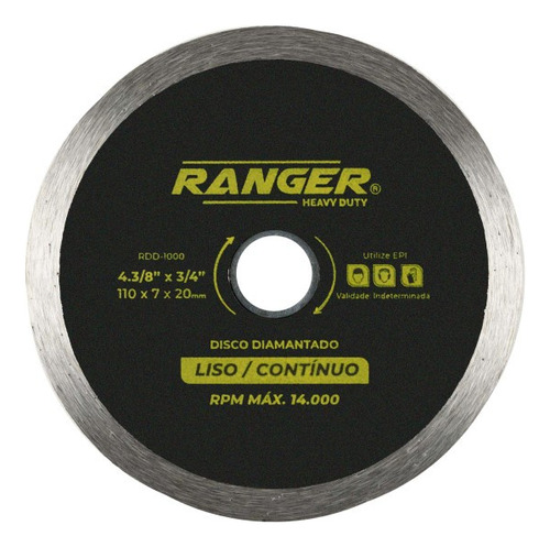 Disco Corte Ranger Sks Line Rdd-1000 110mm Diamantado 4.3/8