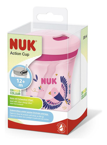 Nuk Vaso Action Cup Camaleón 230 Ml Con Sorbete Rosado Color Rosa