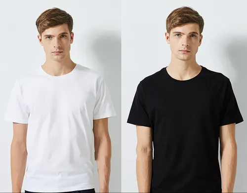 Camiseta En Blanco De Algodón Pima De Algodón De Alta Densid