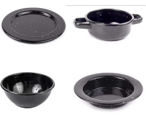 Set De Enlozado Plato Hondo Playo Cazuela Y Bowl Kufo 