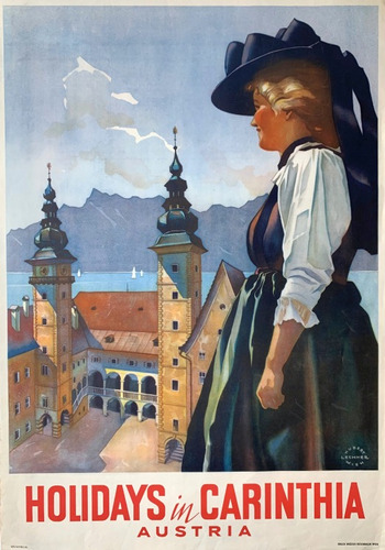 Austria - Afiche Turístico Vintage 1930 - Lámina 45x30 Cm.