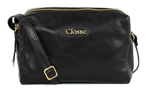 Bolsa Classe Couro Transversal Feminina 2870 Cb01 Preta