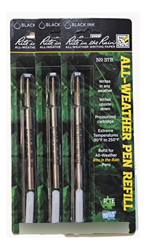 Rite In The Rain All Weather Pen Refill, Negro (3 Pack).