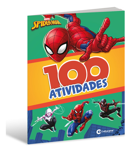 Livro Com 100 Atividades Homem Aranha - Spider Man - 7 Erros - Colorir - Enigmas E Muito Mais!