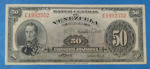 Billete De 50 Bs De 1957 E-7