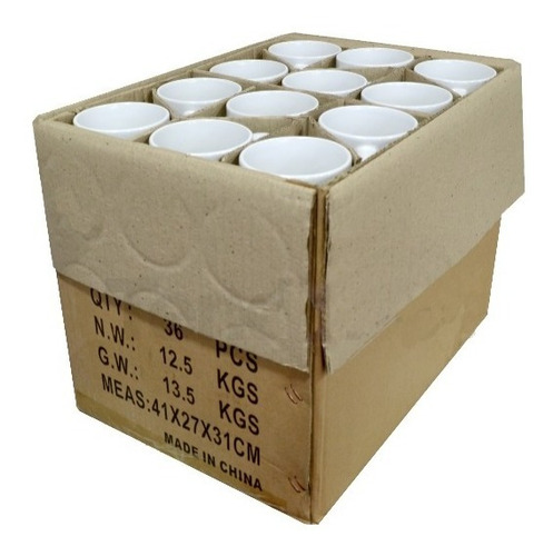 Caja De Mug 36 Unidades Blanco Para Sublimar 