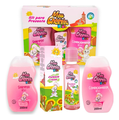 Kit Presente Meu Cheirinho Kid Shampoo Condicionador Colónia