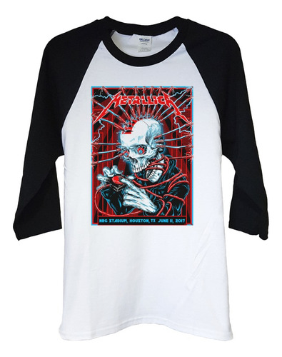 Polera Raglan 3/4 Metallica Houston Metal Abominatron