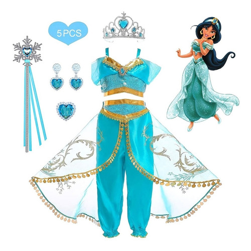 Disfraz De Princesa Jazmín De Aladino Partido Cosplay Niños