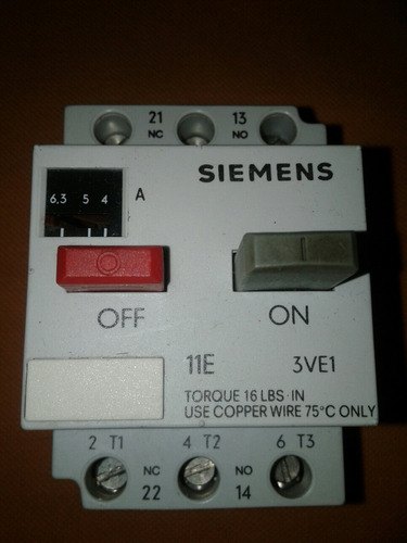 Guardamotor De 4 A 6.3amp Siemens 