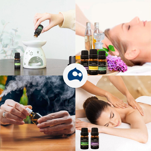 Kit De 12 Aceites Esenciales Para Difusor Aromaterapia 10 Ml