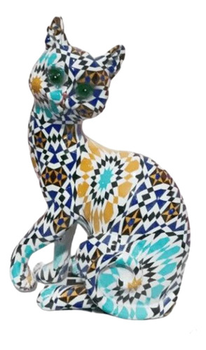 Estatua De Gato Colorida, Adorno De Mesa, Colección De