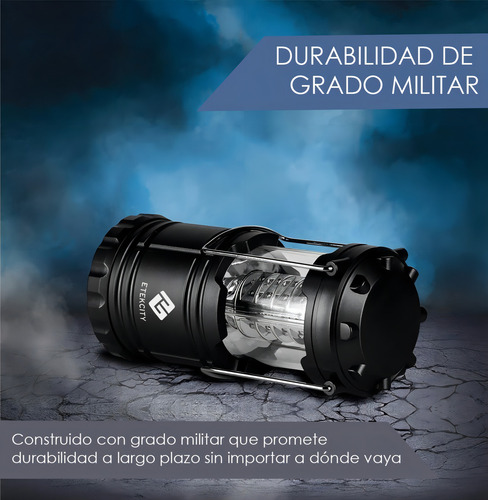 Linterna Portatil Led Ultra Brillante Campismo Farol Color Negro