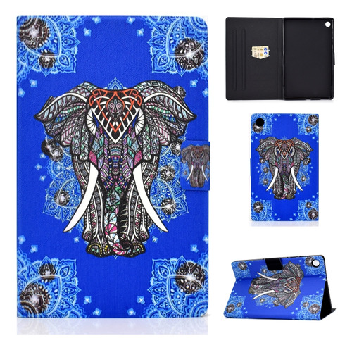 Funda De Cuero Con Estampado De Colores Para Lenovo Tab M10