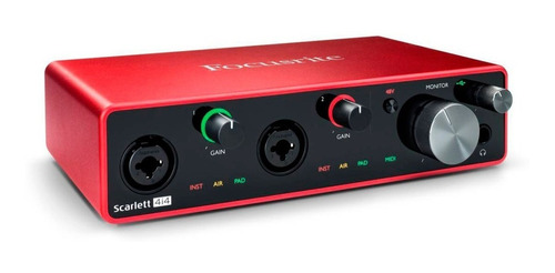 Placa De Audio Focusrite Scarlett 4i4 3er Gen Con Midi