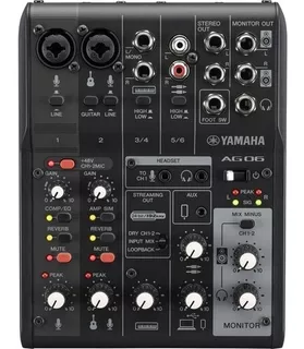 Consola Yamaha Ag06 Mk2 Mixer De 6 Canales Interfaz Usb