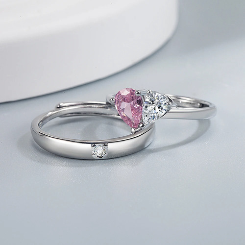Anillos Plata 925 Corazón Ajustable Mujer Compromiso Pareja