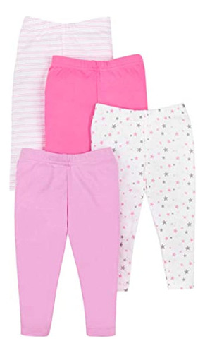 ~? Lamaze Organic Baby Baby Girls Pull On 4 Pack Leggings, R