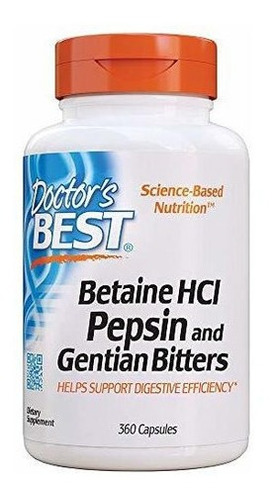 Doctor.s Best Betaine Hci Pepsin Y Gentian Bitters, Sin Gmo,