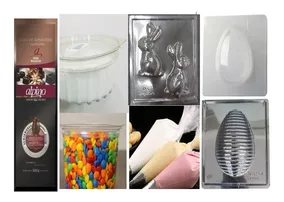 Pascua Combo 6 Chocolate Alpino Molde Huevo Glace Confeti