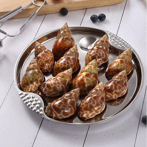 Plato De Caracoles De Acero Inoxidable De 12 Compartimentos