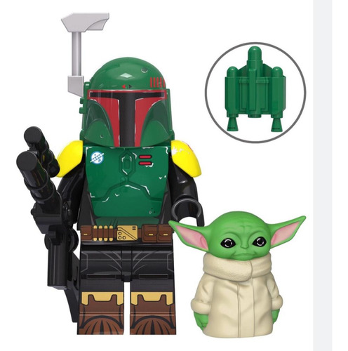 Boneco Blocos De Montar Boba Fett Baby Yoda Star Wars