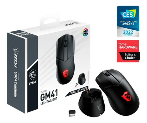 Mouse Msi Clutch Gm41 Lightweight Wireless 6 Botones Color Negro