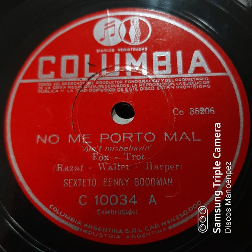 Pasta Sexteto Benny Goodman Columbia C150