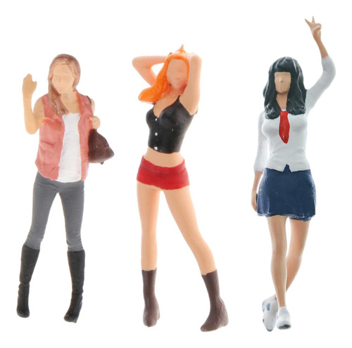 Figuras De Niñas En Miniatura A Escala 1:64 De 3 Uds Para