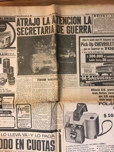 El General Ongania Asume La Presidencia. La Razón. 28-6-66
