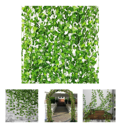 50 Metros Trepadeira Artificial Verde Hera Pacote Ramas Real 24 Fios Correntes De Flor Realista Hibo