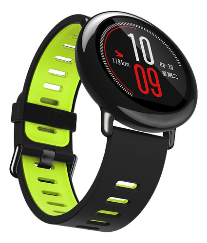 Pulseira Color Para Philco Psw02pm Hit Wear 45mm Cor Preta/verde