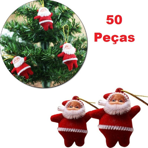 Enfeite Para Árvore Papai Noel 5cm De Natal Kit 50 Pçs | Parcelamento sem  juros