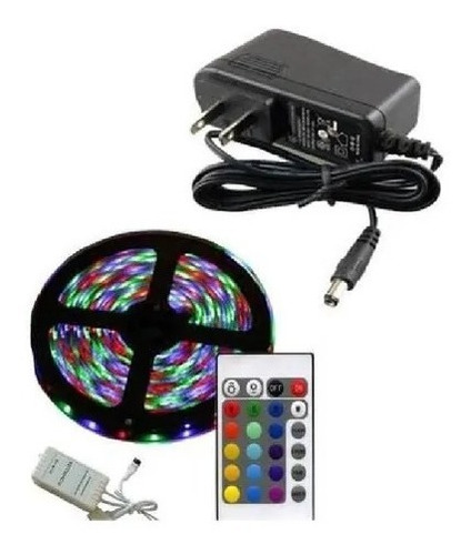 Cinta Led Rgb 5 Metros Multicolor 12v Con Control Remoto 