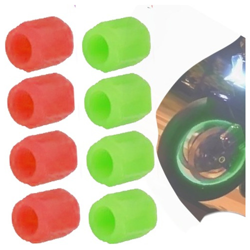 8pcs Tapas Fluorescentes Para Válvula De Neumático Cubo De R