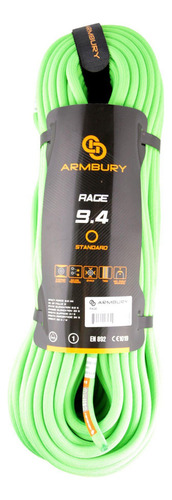 Corda Para Escalada 9.4mm X 60m Rage - Verde Neon - Armbury