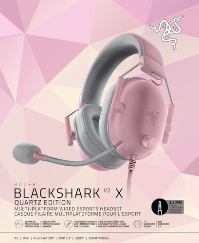 Razer Headset Blackshark V2 X Wired Gaming Quartz Edi